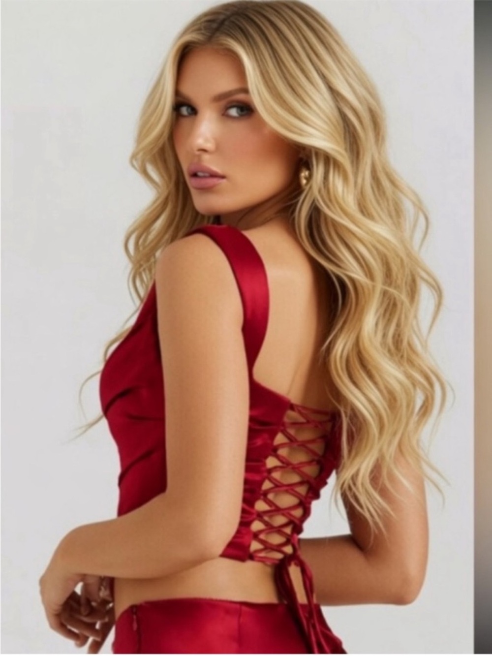 House of CB ‘Una’ Ruby Lace Up Corset $135/ Small NWOT - Picture 4 of 8